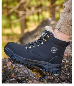 New 2024 Fashion Winter Velvet Work Safety Boots For Men Nail Proof Indestructible Waterproof Steel Toe Cap Male Sneakers