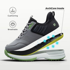 Fittington Professional Golf Shoes Wide Man Casual Sneakers Cushioning Outdoor Water Resistant Sport Shoes for Men with Spike
