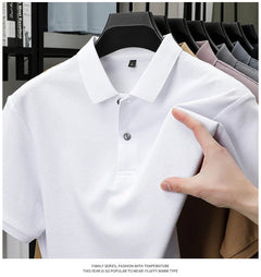 Men's 100% Cotton Polo Shirt - Summer Casual Breathable Tee,19 Colors,Ideal for Golf and Sports,Business Casual,Silk-Like Finish