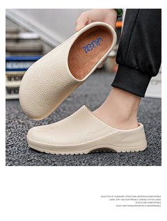 Couple Chef Shoes Four Seasons Waterproof  Anti slip Men's and Women's casual Business Work Shoes Fashion comfort Half EVA Shoes