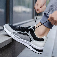 New Men's Breathable Low-Top Lace-Up Casual Shoes Comfortable Sports Shoes Lightweight PU Mesh Upgraded Version Fashionable