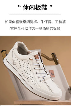 Genuine Leather Casual Shoes for Men 6CM Height Increase Sports Shoes High Quality Flats Shoes Male Brand Office Work Shoe
