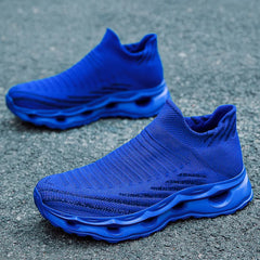 Hiking Shoes Men's Sports Running Black Running Shoes Breathable Mesh Women Lightweight Shock-absorbing Tennis Shoes Large Size