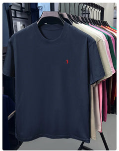 100% cotton men's short sleeve T-shirt fashion brand Paul Pony embroidery summer new high-end comfortable casual round neck top