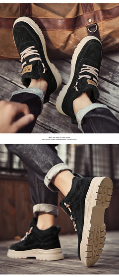 Loafers Casual Sneaker Casual Shoes Leather Shoes Male Sneakers Sports and Leisure High Boots Winter Sport Shoes for Men Fashion