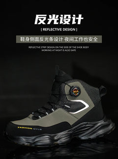 Rotating button Safety Shoes Men Boots work Sneakers Male Steel Toe shoes Protective Boots Puncture-Proof Indestructible shoes