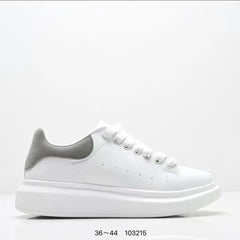 Fashionable Thick Bottomed Casual Shoes Leather Heightening Couple Sneakers Comfortable Breathable Low Top Sports Shoes