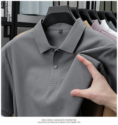 Men's 100% Cotton Polo Shirt - Summer Casual Breathable Tee,19 Colors,Ideal for Golf and Sports,Business Casual,Silk-Like Finish