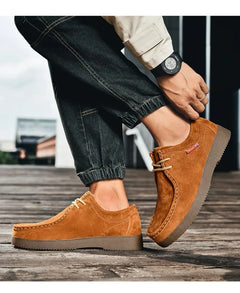 High Quality Men Casual Shoes Suede Leather Work Shoes Platform British Business Party Dress Shoes Male Lace-up Flats Sneakers