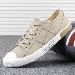 New Men's Low-cut Canvas Shoes Students Joker Lace-up Casual Shoe.
