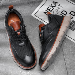 Men's Premium Leather Oxford Sneakers Casual Comfort Walking Shoes Navy Black Brown Fashion British Style Big Size 50 51 52