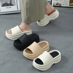 Eyriphy Thick Bottom Slippers Women Outdoor Beach Sandals Fashion Bathroom Slides Female Open Toe Slippers Cozy Soft Sole Shoes