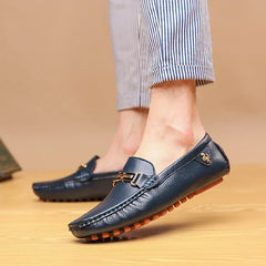 YRZL Men's Loafers Dress Office Shoes Men PU Leather Casual Shoes Lightweight Breathable Comfortable Slip on Driving Shoes Men