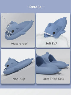 Big Size 36-47 Shark Slippers Men Flip Flops Soft EVA Flats Women Summer Beach Sandals Couple Platform Anti-Slip Bathroom Slides