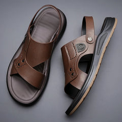 British Style Men's Outdoor Beach Shoes Summer Trend Thick Soled Wear-resistant Men's Oxford Shoes Breathable Casual Sandals