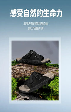 Men's Thick Soled Round Toe Fashionable Slippers Women's Comfortable Breathable Casual, Wear-resistant Sandals Summer Slippers