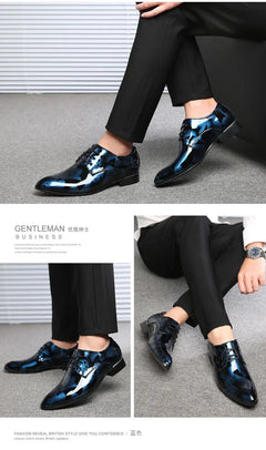 Luxury Men Oxford Shoes Retro Floral Pattern Men Dress Shoes Fashion Lace-Up Flats High Quality Business Men Party Wedding Shoes
