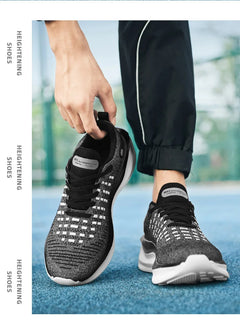 Men's breathable mesh thick-sole running shoes four season soft-sole non-slip outdoor casual sports shoes fashion light sneakers