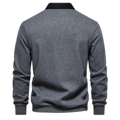 2023 New Autumn Fashion Design Polo Neck Sweatshirts for Men Casual and Social Wear Quality Cotton Mens Sweatshirts