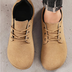 Barefoot Men's Sneakers With Wide Toe Size 48 Minimalist Cow Suede Leather Upper Casual Man Shoes Comfortable Walking Shoes