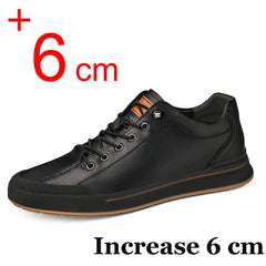 Genuine Leather Casual Shoes for Men 6CM Height Increase Sports Shoes High Quality Flats Shoes Male Brand Office Work Shoe