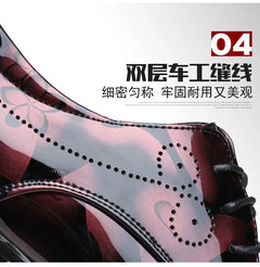 Luxury Men Oxford Shoes Retro Floral Pattern Men Dress Shoes Fashion Lace-Up Flats High Quality Business Men Party Wedding Shoes