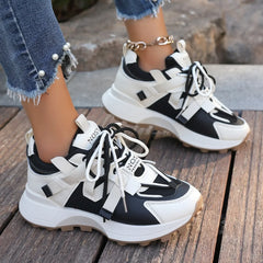 New Women Sneakers Mesh Breathable Platform Sneakers Women Casual Lace Up Outdoor Women Shoes Low Top Sneakers Zapatos De Mujer