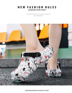 Plus Size 47 Summer Men Sandals Clogs Outdoor Garden Clogs Hole Shoes Male Casual Shoes Water Shoes Comfort Home Soft Slippers