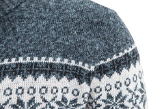 Winter Men's Fleece Cardigan Christmas Knit Sweater Coat Business Casual Jacket High Quality Male Wool Cashmere Clothing