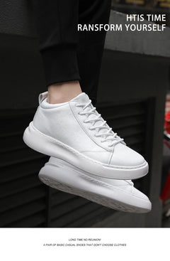 Shoes for Men Fashion Casual Sports Shoes Male Sneakers Trend Genuine Leather 2023 New Flat Running Shoes Large Size 39-46 White