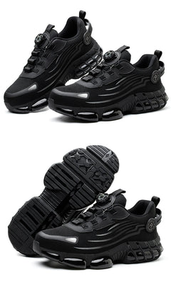Indestructible Steel Toe Shoes for Men Women Construction Industrial Work Safety Sneakers Rotated Button Easy Wear