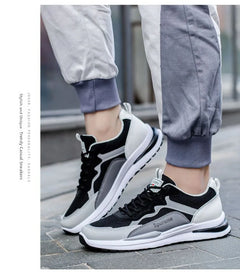 New Men's Breathable Low-Top Lace-Up Casual Shoes Comfortable Sports Shoes Lightweight PU Mesh Upgraded Version Fashionable