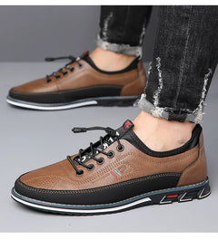 New Men's Leather Flat Casual Shoes Soft Sole Slip on Loafers Business Formal Shoes for Men Zapatos Casuales De Hombre Plus Size