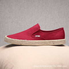 Soft Espadrilles Men Hemp Loafers Slip on Shoes Fashion Mens Shoes Casual Male Breathable Canvas Spring Rubber Sneakers Men