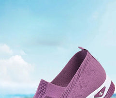 Women's New Summer Shoes Mesh Breathable Sneakers Light Slip on Flat Sandals Anti-slip Walking Woven Shoes Zapatillas De Mujer
