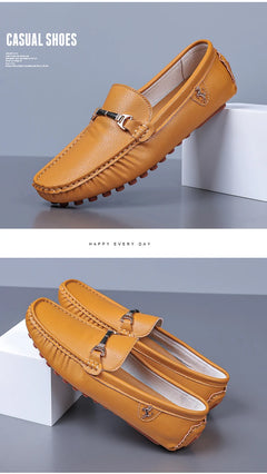 MAEDEF Men's Loafers 2024 Spring Autumn Fashion Shoes Men Classic Brand High Quality Leather Comfy Drive Shoes Boat Casual Shoes