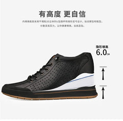 Genuine Leather Casual Shoes for Men 6CM Height Increase Sports Shoes High Quality Flats Shoes Male Brand Office Work Shoe