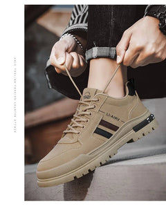 Oulylan Men's Luxury Running Shoes Breathable Skateboarding Shoes Black Thick Soled Comfortable Casual Sports Shoes Denim Boots
