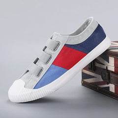 Fashion Men's Canvas Sneakers Casual Shoes Breathable Flat Buckle Loafers Shoes Summer Autumn Mens Designer Men Board Shoes