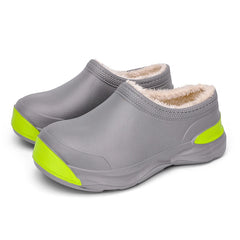 STRONGSHEN Men Plush Warm Chef Shoes Outdoor Garden Clogs Proffesional Waterproof Oilproof Non-Slip Kitchen Shoes For Pet Work