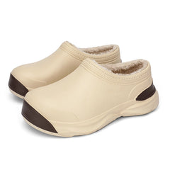 STRONGSHEN Men Plush Warm Chef Shoes Outdoor Garden Clogs Proffesional Waterproof Oilproof Non-Slip Kitchen Shoes For Pet Work