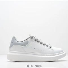 Fashionable Thick Bottomed Casual Shoes Leather Heightening Couple Sneakers Comfortable Breathable Low Top Sports Shoes