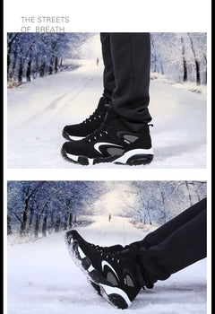 Men's Snow Boots Winter Warm Couple Casual Sneakers Fashion Leather Outdoor Sport Running Tenis Men Non-slip Big Size 48 Trainer