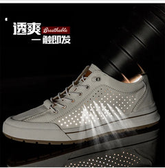 Genuine Leather Casual Shoes for Men 6CM Height Increase Sports Shoes High Quality Flats Shoes Male Brand Office Work Shoe