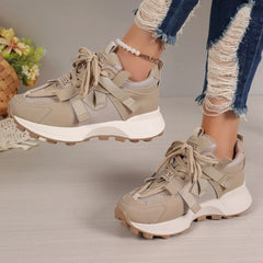 New Women Sneakers Mesh Breathable Platform Sneakers Women Casual Lace Up Outdoor Women Shoes Low Top Sneakers Zapatos De Mujer