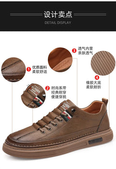 New Leather Shoes for Men Non-slip Sports Fashion Comfortable Sneakers Male Flat Slip-on Casual Brand Men's Casual