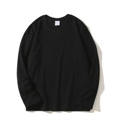 Heavy Cotton Men's Long Sleeve T Shirt Solid Color Cotton Bottom Shirt Half Sleeve 100% Cotton T Shirt Korean Tee