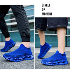 Hiking Shoes Men's Sports Running Black Running Shoes Breathable Mesh Women Lightweight Shock-absorbing Tennis Shoes Large Size