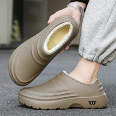 New Unisex Fashion Cotton Slippers Men Winter Warm Home Cotton Shoes Waterproof Garden Shoes Indoor Slip on Concise Shoes Woman