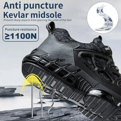 ZLMY Rotating Button Safety Shoes Men Steel Toe Sneakers Air Cushion Work Shoes Man Puncture Proof Work Safety Boots Protective